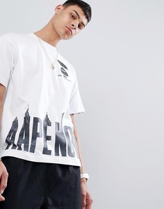 Белая свободная футболка с принтом AAPE By A Bathing Ape - Белый