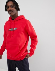 Худи красного цвета со светоотражающим логотипом HUF - Красный