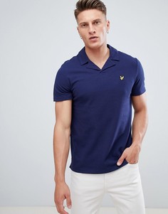 Темно-синяя футболка-поло с отложным воротником и логотипом Lyle & Scott - Темно-синий