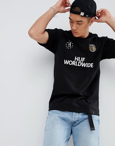 Черная футболка HUF Worldwide Fielder - Черный