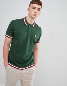 Темно-зеленая футболка-поло с контрастной отделкой Pretty Green - Зеленый