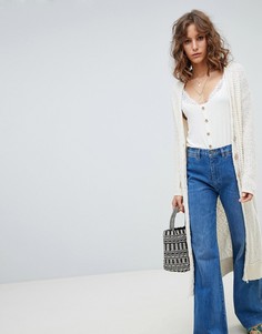 Кардиган макси Free People clearwater - Кремовый