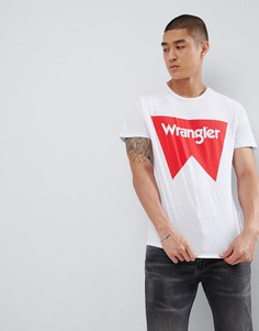 Футболка с красным логотипом Wrangler Basic - Белый