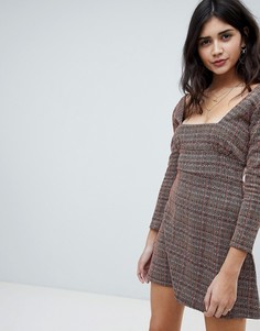 Платье мини Free People Uptown Girl - Коричневый