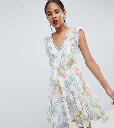 Платье мини с открытой спиной и цветочным принтом ASOS DESIGN Tall - Мульти