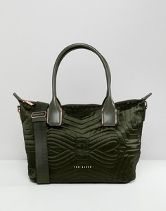 Стеганая сумка-тоут с бантиком Ted baker - Зеленый