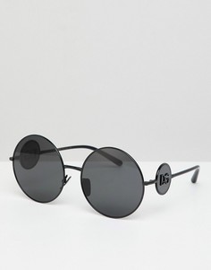 Круглые солнцезащитные очки Dolce & Gabbana - Черный