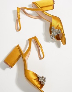 Декорированные босоножки на каблуке горчичного цвета ALDO - Желтый