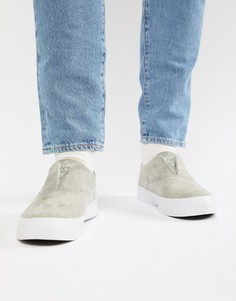 Серые замшевые кроссовки-слипоны HUF Dylan - Серый