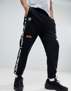 Черные джоггеры с отделкой лентой AAPE By A Bathing Ape - Черный