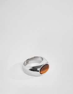 Серебристое кольцо-печатка с камнем Aetherston - Серебряный