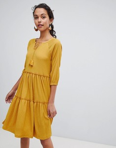 Свободное ярусное платье Esprit - Желтый