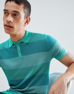 Поло в широкую полоску United Colors Of Benetton - Зеленый