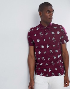 Футболка-поло с цветочным принтом Ted Baker - Фиолетовый
