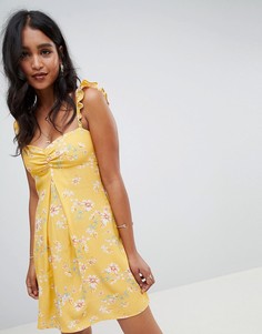 Платье мини с цветочным принтом Flynn Skye - Желтый