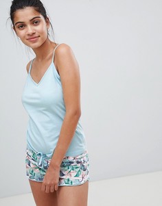 Пижамный комплект с шортами и топом New Look - Синий