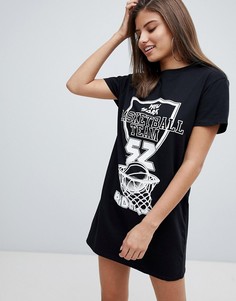 Платье-футболка с надписью Missguided - Черный