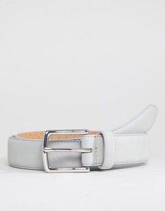 Серые узкий кожаный ремень Ben Sherman - Серый