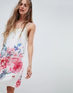 Платье-комбинация с цветочным принтом и кружевной отделкой Aratta - Белый