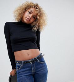 Черный укороченный лонгслив ASOS DESIGN Petite - Черный