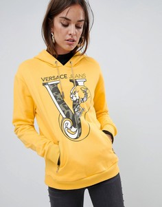 Худи с логотипом и цепочкой Versace Jeans - Желтый