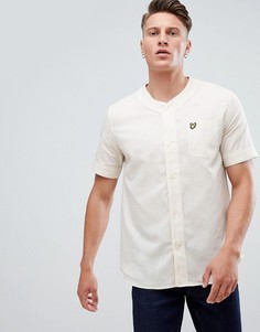 Белая рубашка с бейсбольным воротом и короткими рукавами Lyle & Scott - Белый