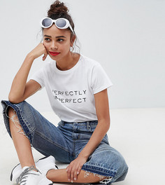 Футболка с принтом Perfectly Imperfect ASOS DESIGN Petite - Белый