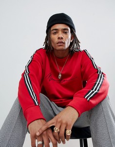 Красный oversize-свитшот с полосой из ленты Mennace - Красный