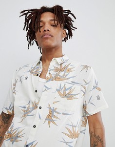 Рубашка с короткими рукавами и тропическим принтом Rollas - Белый Rollas