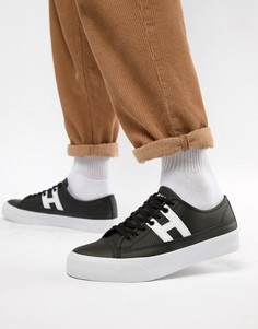 Черные кожаные кроссовки HUF Hupper 2 - Черный