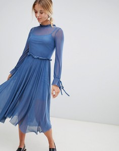Сетчатое платье миди Glamorous - Синий