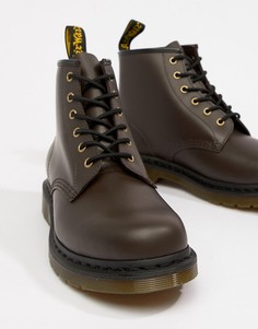 Ботинки шоколадного цвета с 6 парами люверсов Dr Martens 101 - Коричневый