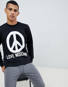 Свитшот с логотипом-пацификом Love Moschino - Черный