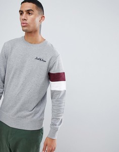 Свитшот с полосками в спортивном стиле на рукавах Jack & Jones Originals - Серый