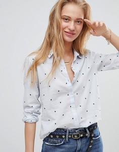 Классическая рубашка со сплошным принтом Maison Scotch - Синий