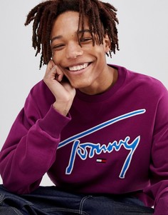 Фиолетовый свободный свитшот с логотипом Tommy Jeans Signature Capsule - Фиолетовый