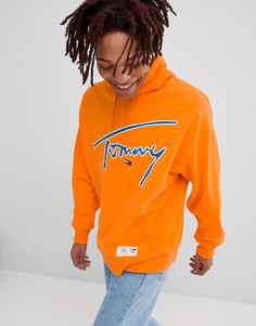 Свободный худи оранжевого цвета с логотипом Tommy Jeans Signature Capsule - Оранжевый