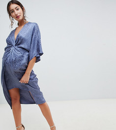 Жаккардовое платье миди в стиле кимоно ASOS DESIGN Maternity - Синий