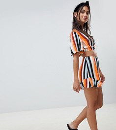Расклешенные шорты в полоску Miss Selfridge Petite - Мульти