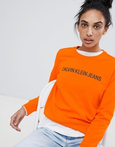 Свитшот с логотипом Calvin Klein Jeans - Оранжевый