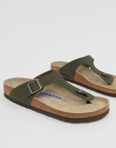 Зеленые сандалии Birkenstock Gizeh birko-flor - Зеленый