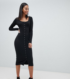 Платье миди на пуговицах Missguided Tall - Черный