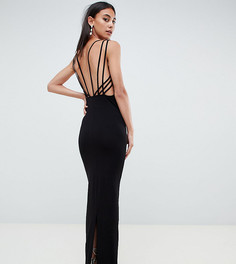 Платье макси с решеткой из бретелек на спине ASOS DESIGN Tall - Черный