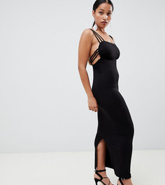 Платье макси с бретельками ASOS DESIGN Petite - Черный