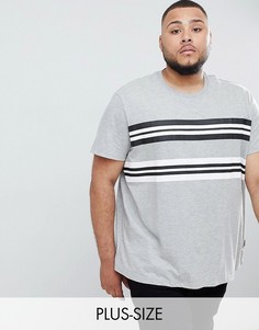 Серая футболка в полоску Burton Menswear PLUS - Серый