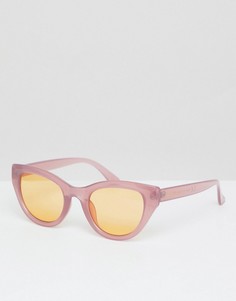 Солнцезащитные очки кошачий глаз в розовой оправе с оранжевыми стеклами South Beach - Розовый