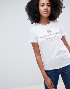 Футболка с надписью New Look New York - Белый