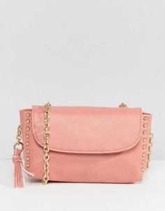 Розовая сумка через плечо с кисточкой и цепочкой Ichi - Розовый