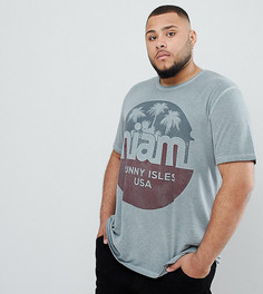 Футболка большого размера с принтом Jack & Jones Originals Miami - Зеленый
