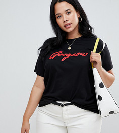 Черная футболка с принтом Gorgeous ASOS DESIGN Curve - Черный